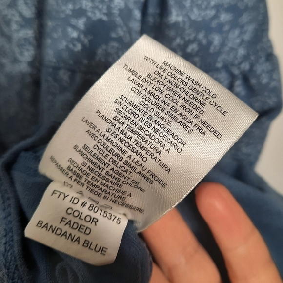 FRYE Faded Bandana Blue Tiered Above the Knee Tank A Line Floral Dress XL - Picture 7 of 7